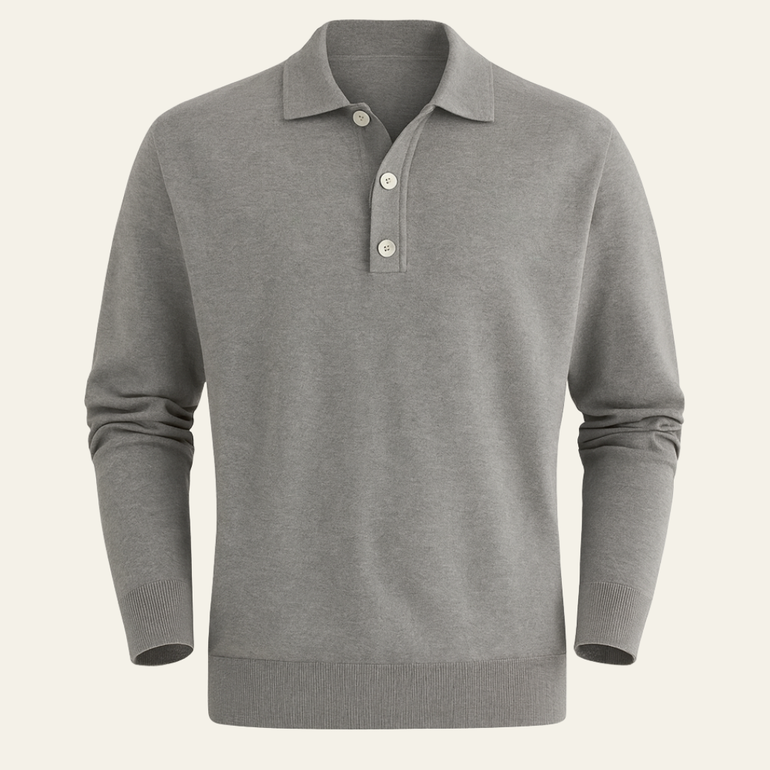 Men’s Long-Sleeve Half-Button Polo