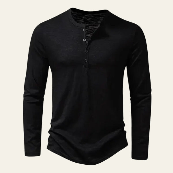 Men’s Long-Sleeve Henley | Lightweight Cotton Knit