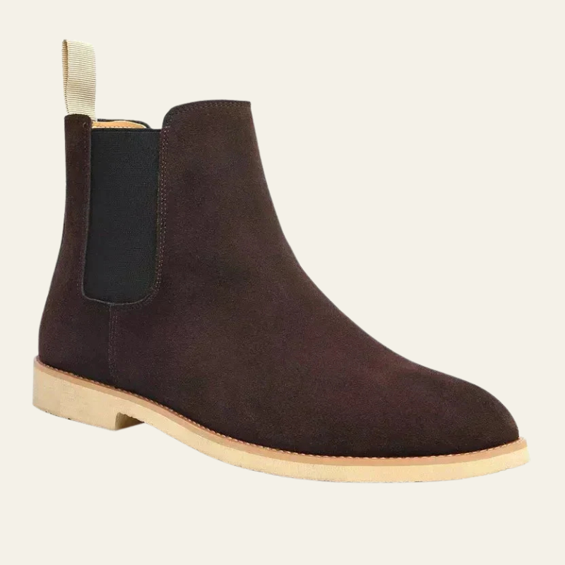 Men’s Chelsea Boots | Black Vegan Suede Slip-On Ankle Shoes