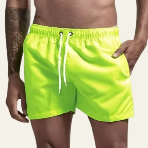 Men’s Drawstring Swim Shorts | Mid-Length Elastic Waist Swimwear