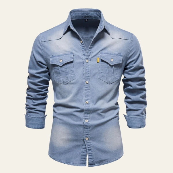 Men’s Denim Shirt | Long Sleeve Classic Fit