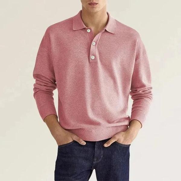 Men’s Long-Sleeve Half-Button Polo
