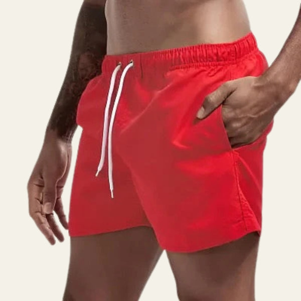 Men’s Drawstring Swim Shorts | Mid-Length Elastic Waist Swimwear