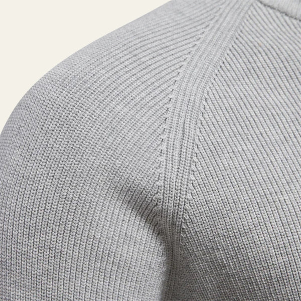 Men’s Zip-Neck Knit Pullover | Long Sleeve, Ribbed Cuffs