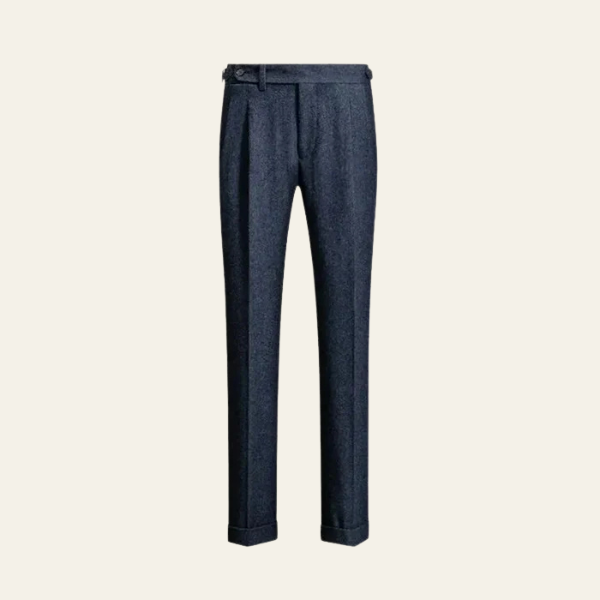 Men’s Pleated Trousers | Tailored Fit Button-Tab Waist Pants