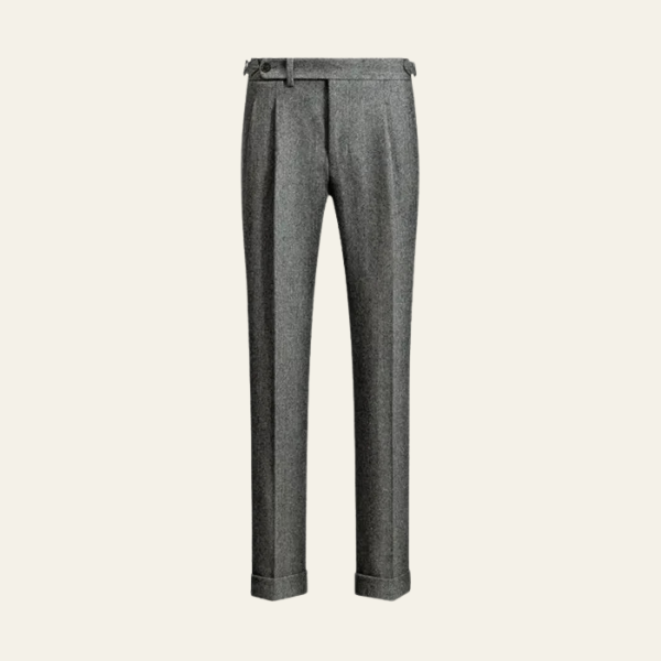 Men’s Pleated Trousers | Tailored Fit Button-Tab Waist Pants