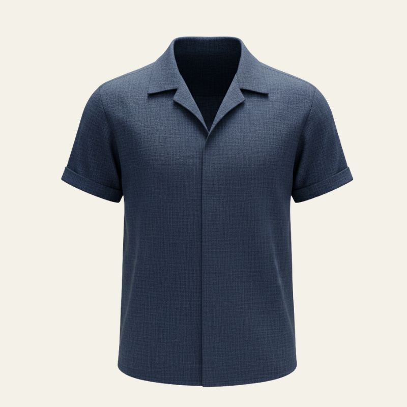 Men’s Short-Sleeve Shirt | Textured Eco-Linen