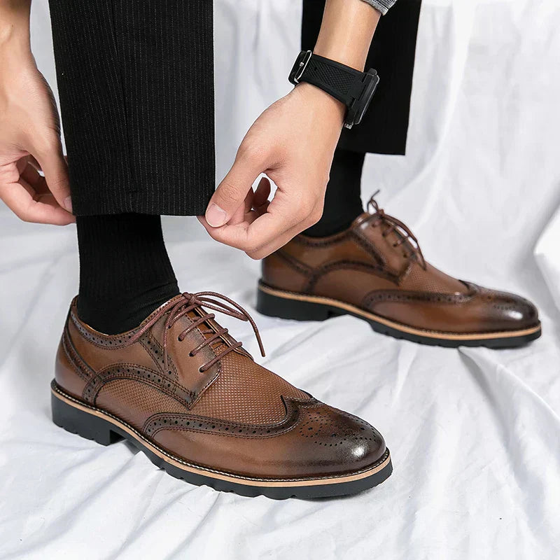 Men’s Leather Brogues | Classic Wingtip Dress Shoes