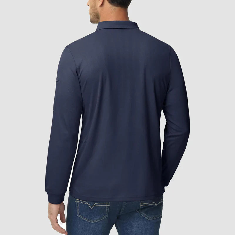 Men’s Long-Sleeve Polo | Quick-Dry Knit