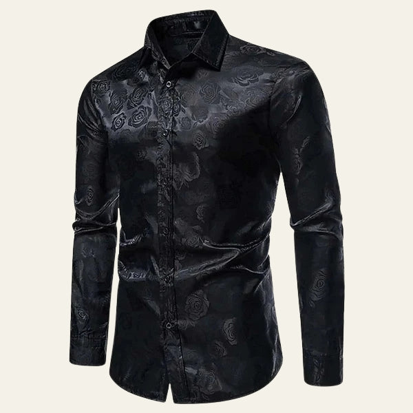 Men’s Long-Sleeve Floral Dress Shirt | Gloss Weave
