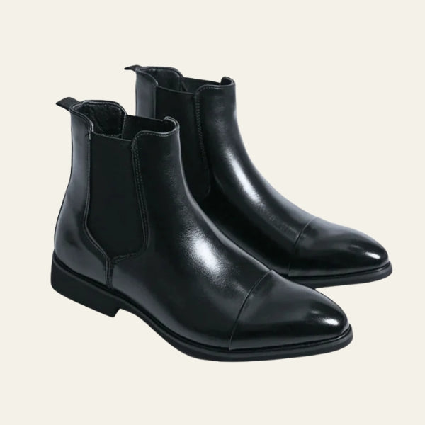 Men’s Chelsea Boots | Black Vegan Leather Slip-On Ankle Shoes