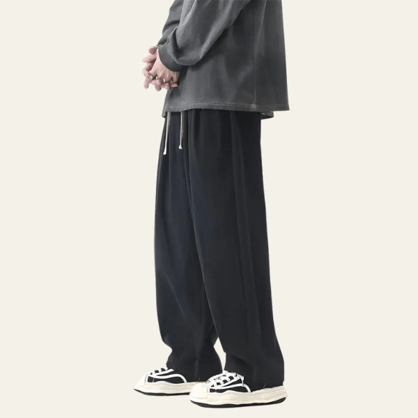 Men’s Elastic Waist Wide-Leg Trousers