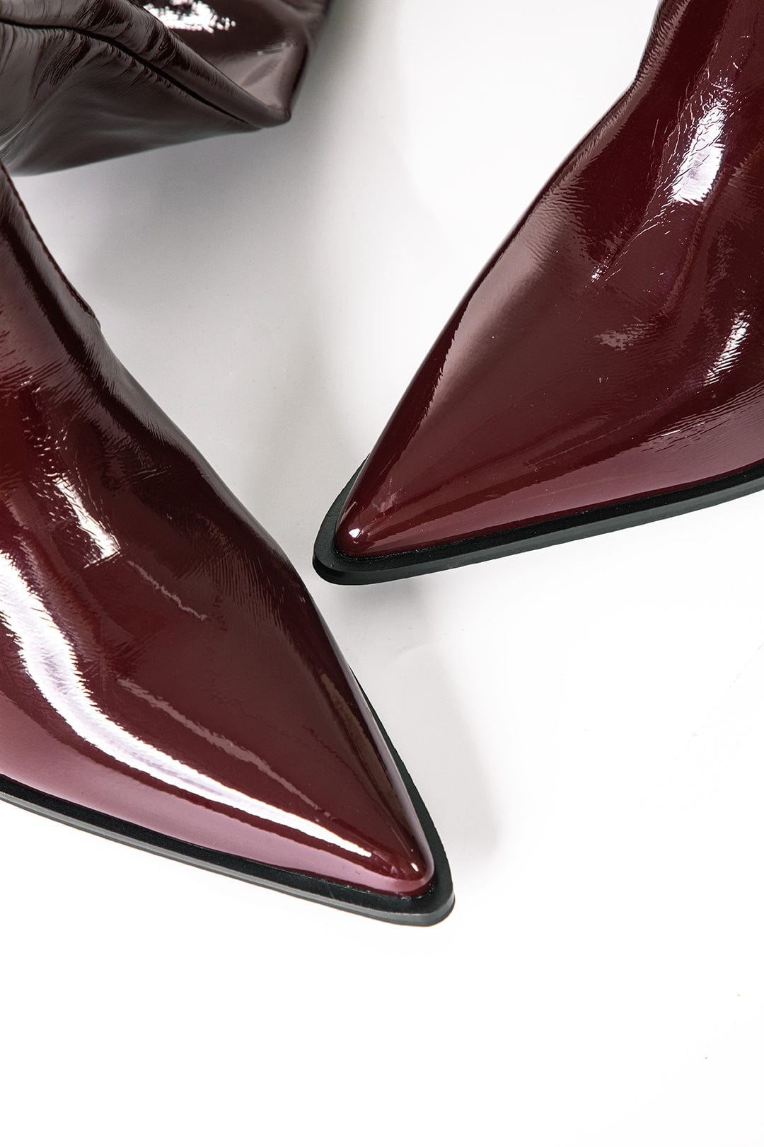 Ava | Patent Leather Boots with Gathered Shaft