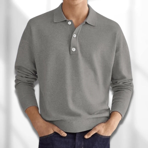 Men’s Long-Sleeve Half-Button Polo