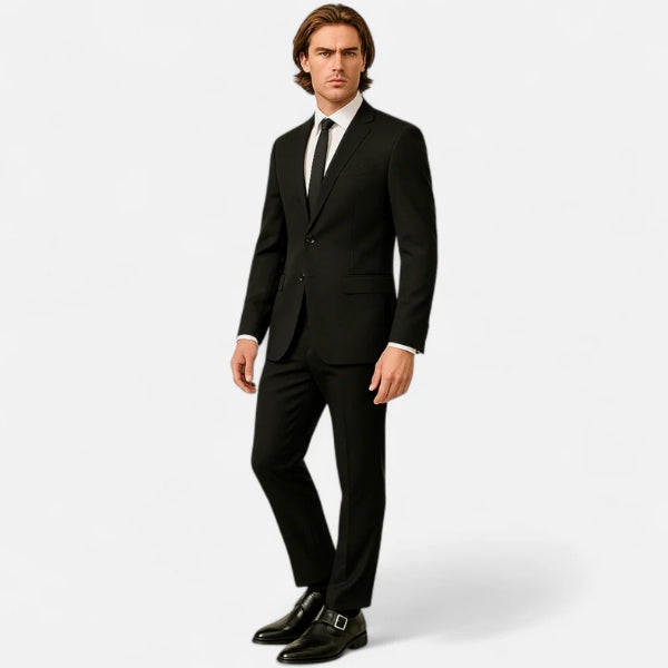 Men’s Monk Strap Loafers | Black Vegan Leather Slip-On Shoes