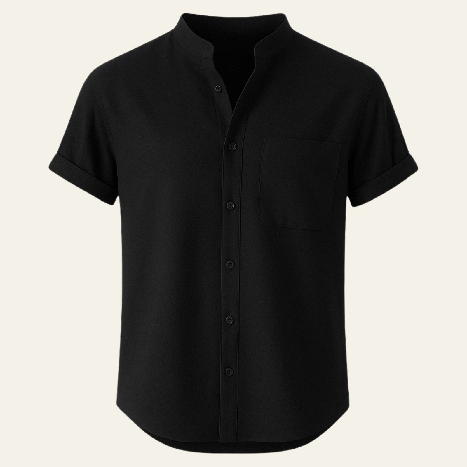 Men’s Button-Up Shirt | Polyester-Linen Blend