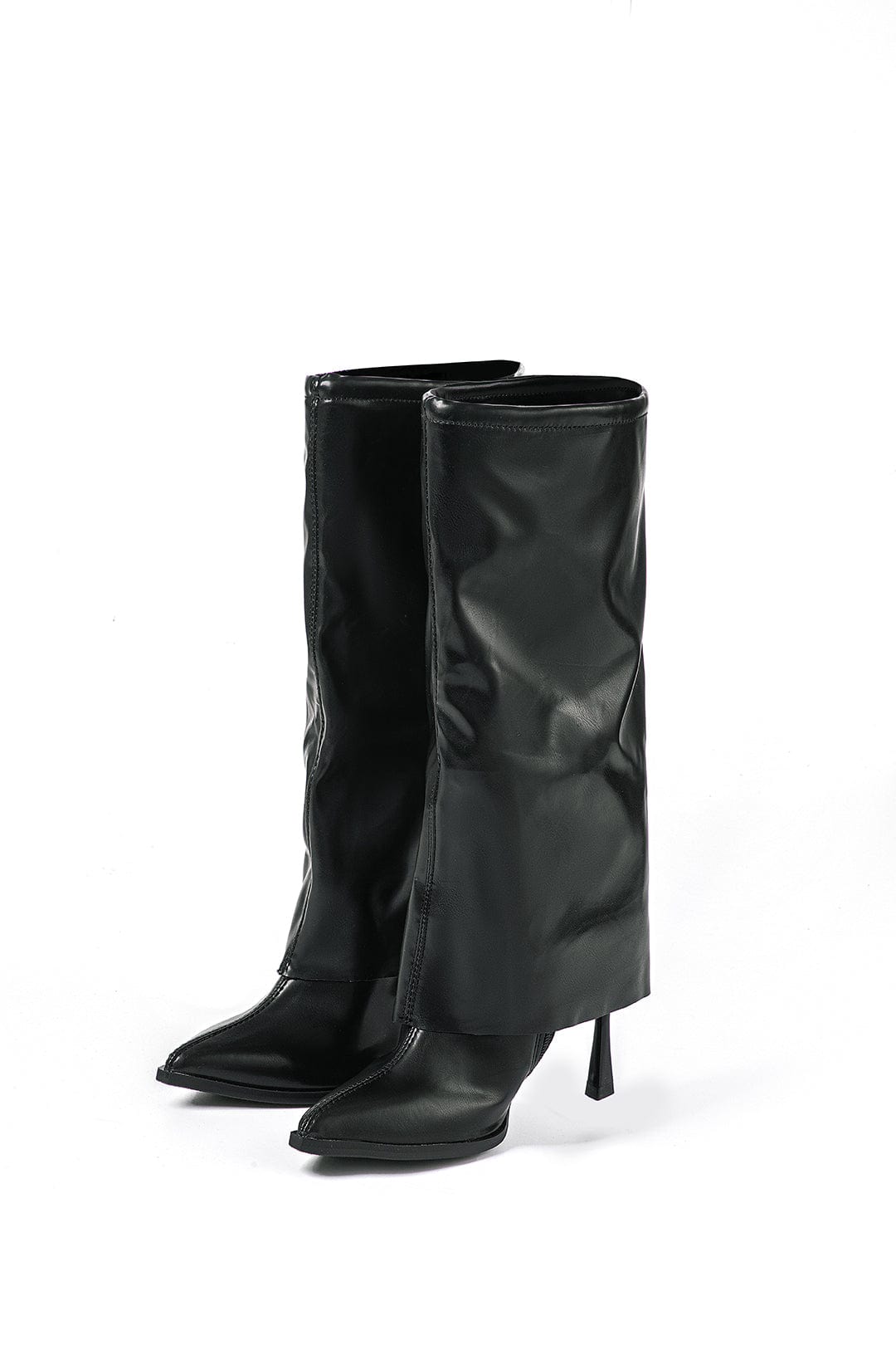Olivia | Black Designer Boots with Unique Oversized Look
