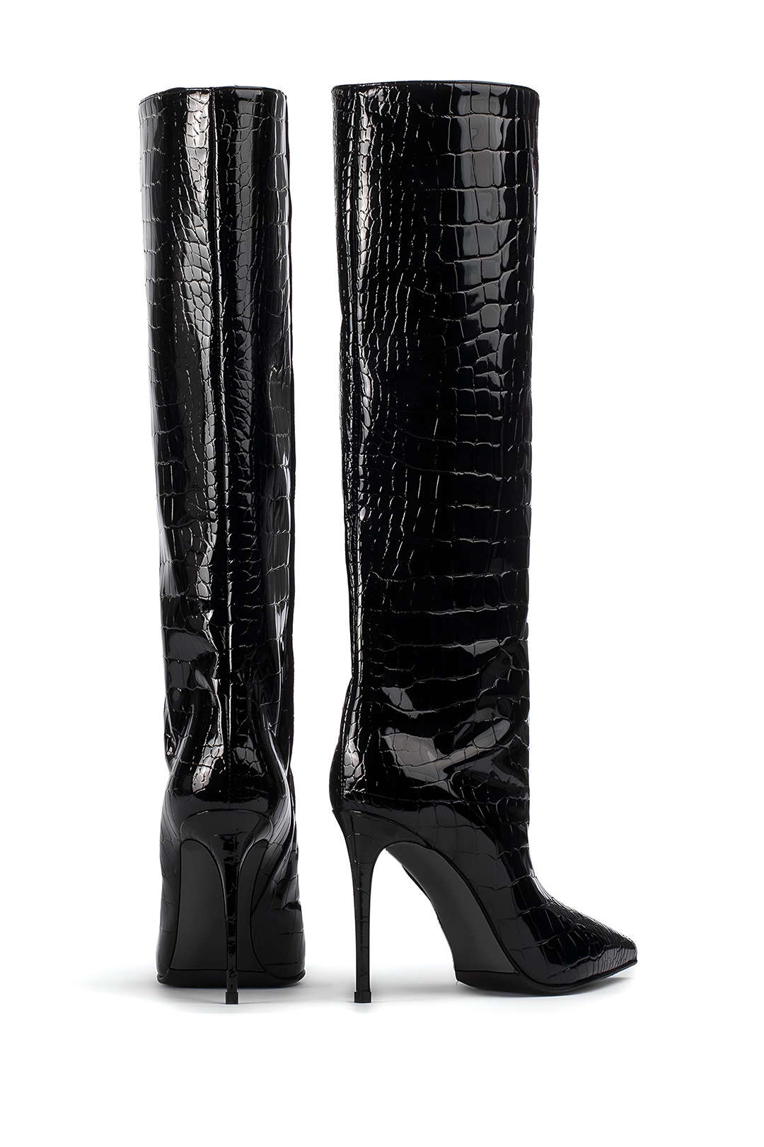 Camille | Crocodile Leather Boots with Stiletto Heel