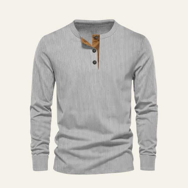 Men’s Corduroy Henley Shirt | Long Sleeve Knit