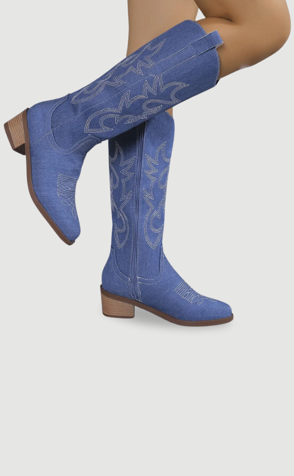 Kesha | Denim Cowboy Boots