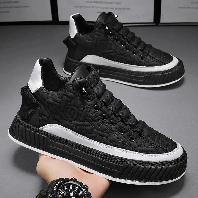 Men’s Court Sneakers | Quilted Synthetic Upper with Vegan Paneling