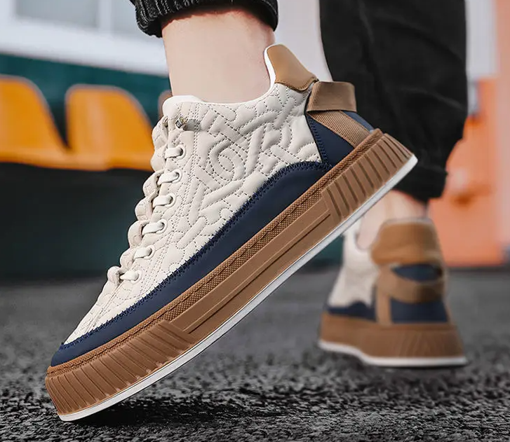Men’s Court Sneakers | Quilted Synthetic Upper with Vegan Paneling