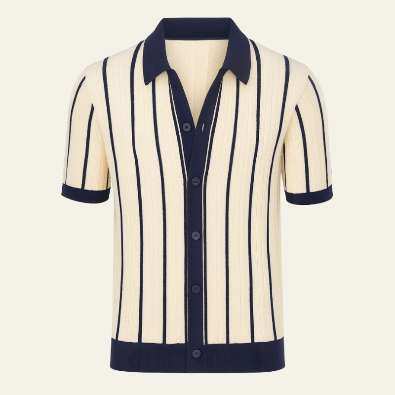 Men’s Ribbed Short-Sleeve Polo | Contrast Trim