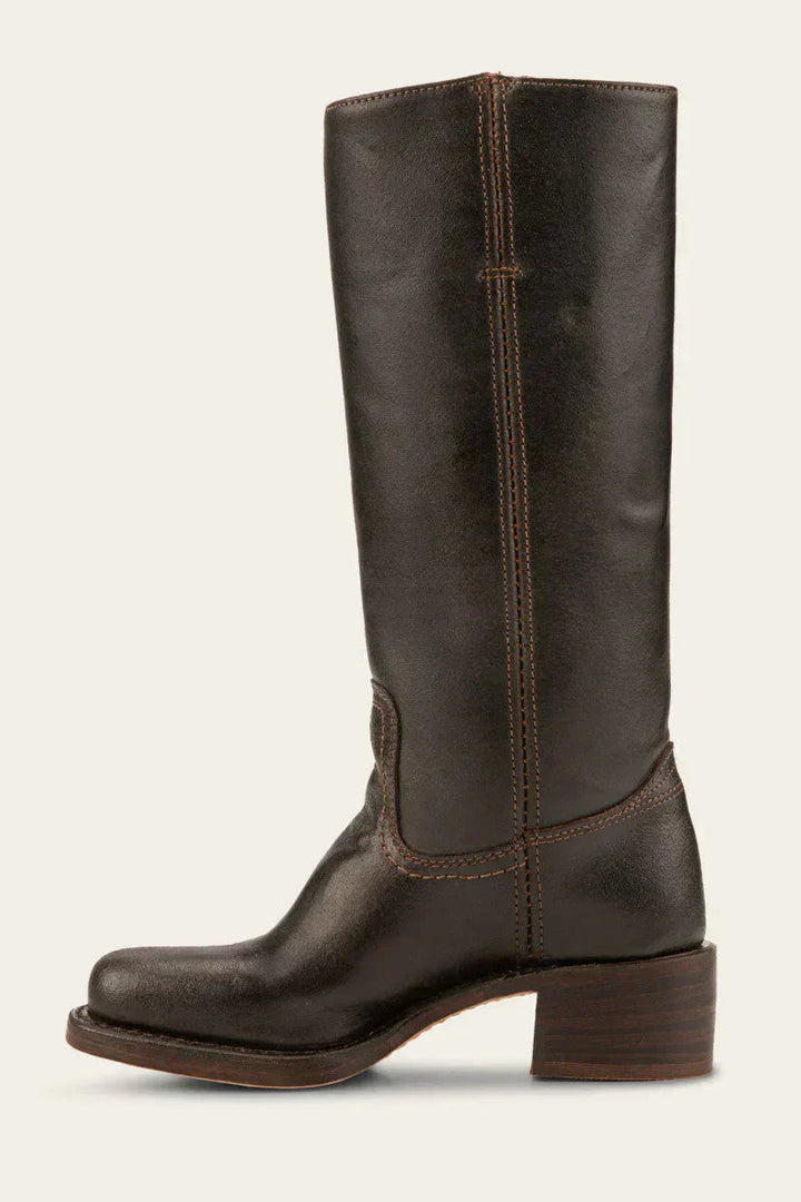 Classic Women's Leather Boot with Block Heel | Handmade