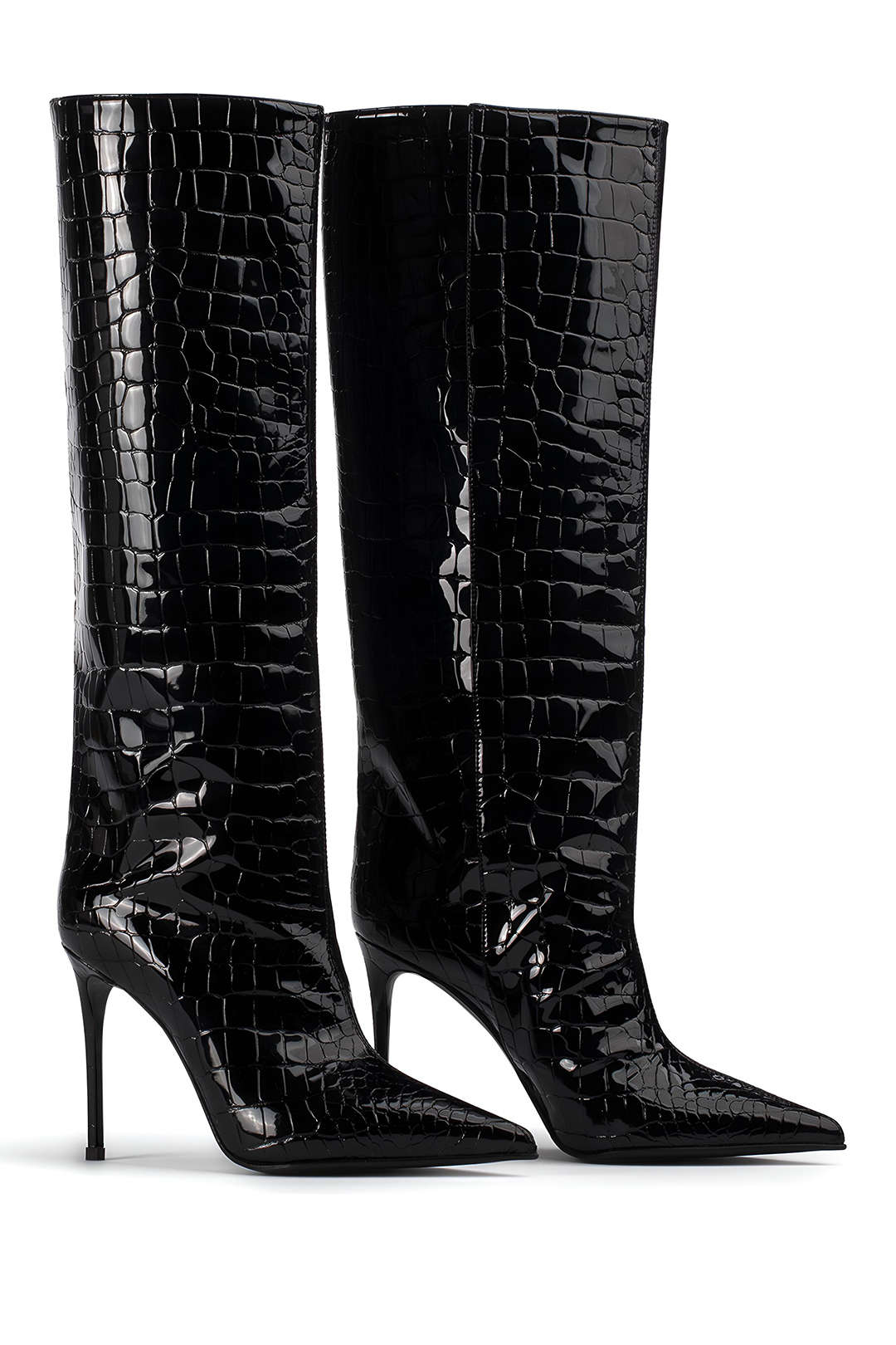 Camille | Crocodile Leather Boots with Stiletto Heel