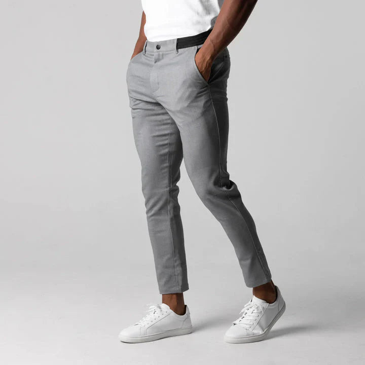 Men’s Slim Fit Stretch Pants | Tapered Leg Tailored Trousers