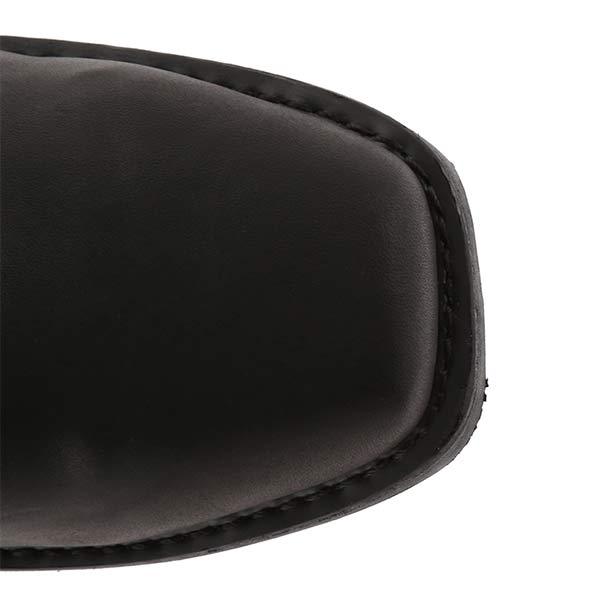 Women's Mid-Cut Leather Boots in Biker Style with Harness Detail