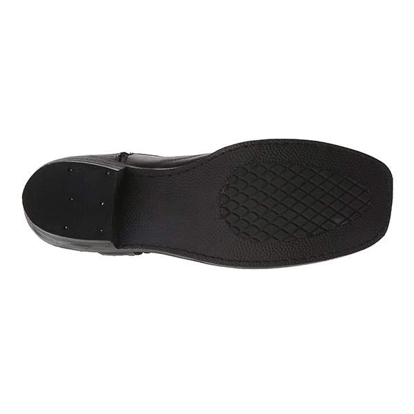 Women's Mid-Cut Leather Boots in Biker Style with Harness Detail