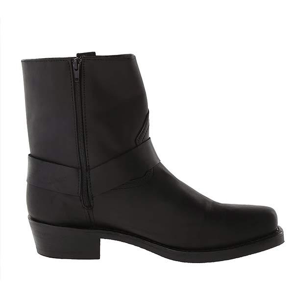 Women's Mid-Cut Leather Boots in Biker Style with Harness Detail