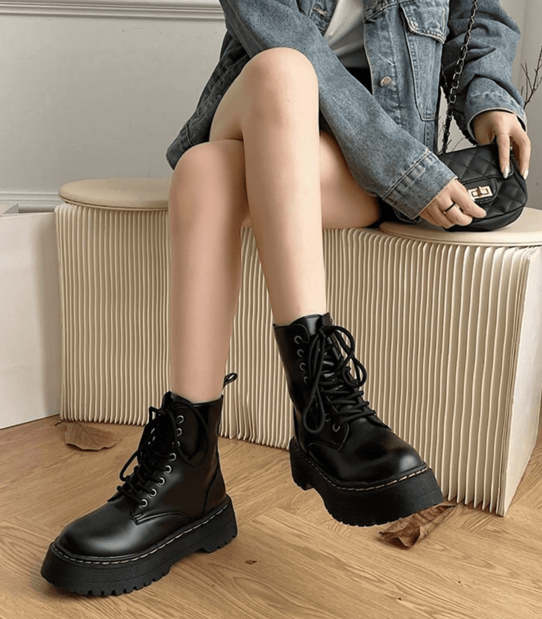 Eline | Elegant Platform Boots Made of Leather – Stylish Shoes with Comfort