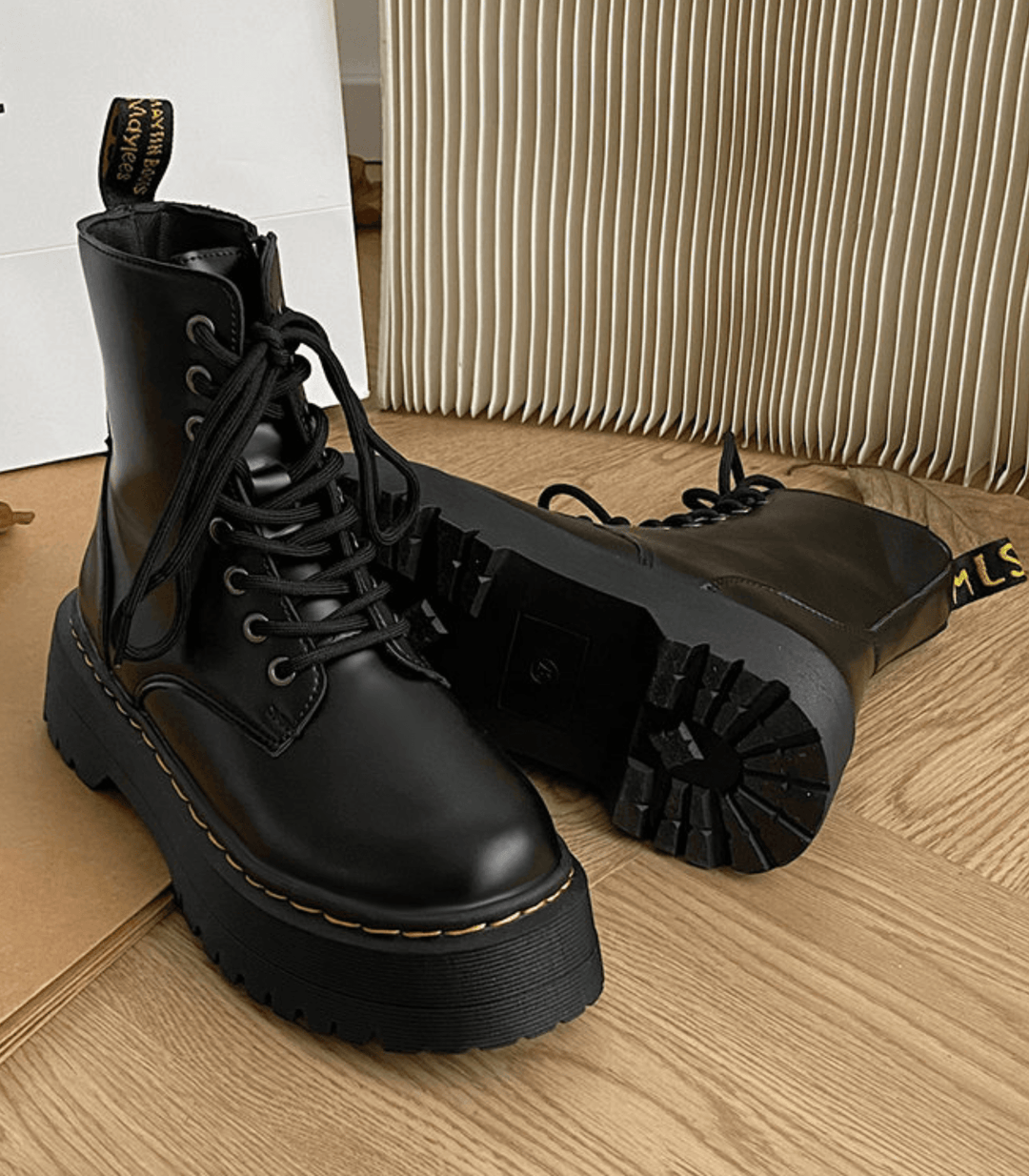 Eline | Elegant Platform Boots Made of Leather – Stylish Shoes with Comfort